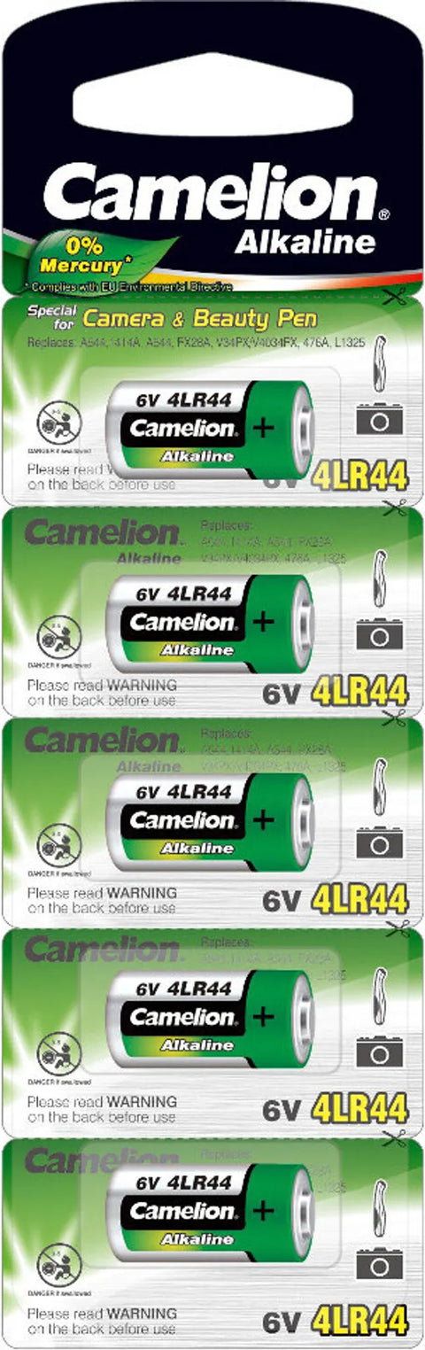 10pcs. Camelion 4LR44 Alkaline Batteries A544 1414A A544 No Mercury 6V