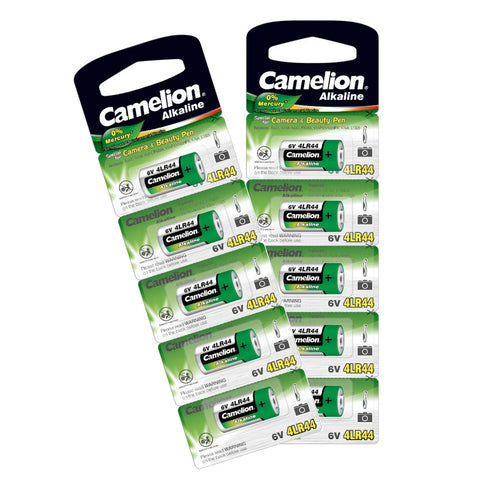 10pcs. Camelion 4LR44 Alkaline Batteries A544 1414A A544 No Mercury 6V