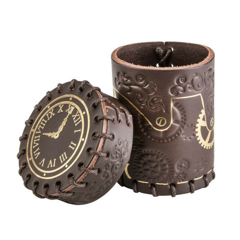 Steampunk Leather Dice Cup Brown And Gold Roleplaying Q-Workshop Rpg Dnd NEW