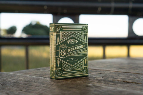 Monarchs Green Playing Cards Deck Theory 11 Magic Games Green & Gold