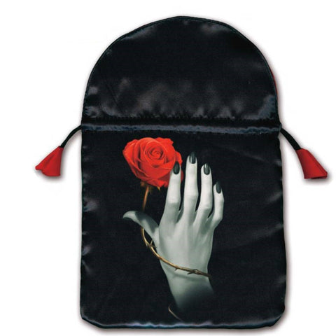 Rose Hand Satin Bag Black Printed Cards Lo Scarabeo 160X225 Mm NEW