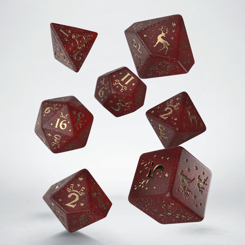 Christmas Dice Set Edition Red Gold Role Playing Games Q-Workshop Rpg NEW