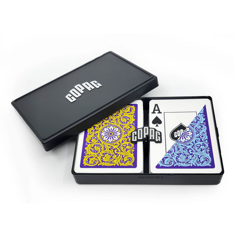 Copag 1546 Neoteric Poker Size Cards Double Deck Jumbo Index Yellow/Blue 035-0