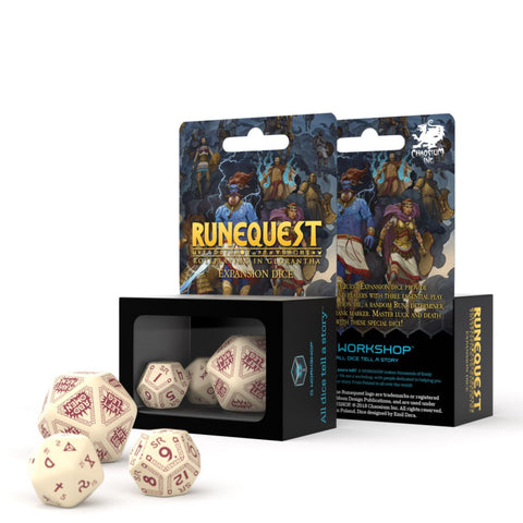 Runequest Expansion Dice Set Beige And Burgundy Rpg Playing Games Q-Workshop NEW