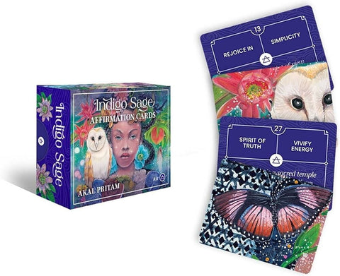 Indigo Sage Affirmation Cards – Air Element Deck for Clarity & Mindfulness
