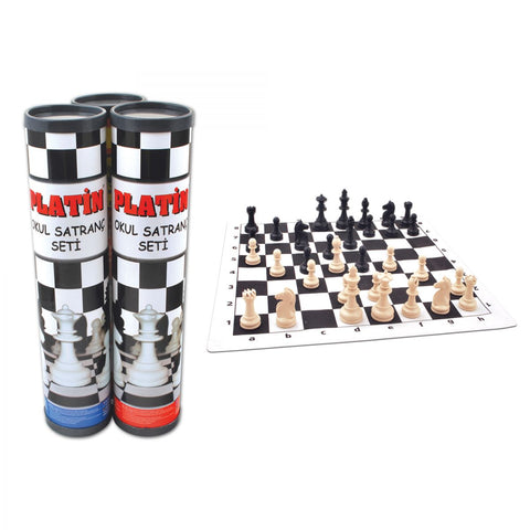 Platin Roll Cylinder Chess Set Standard-Sized Chessman And Board By Star 1050163