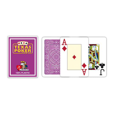 Texas Poker Hold Em Purple Playing Cards Modiano Jumbo Index Poker Size NEW