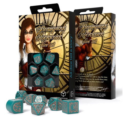 Steampunk Clockwork Nautical Apparatus Modern Dice Set Games Q-Workshop Rstc05