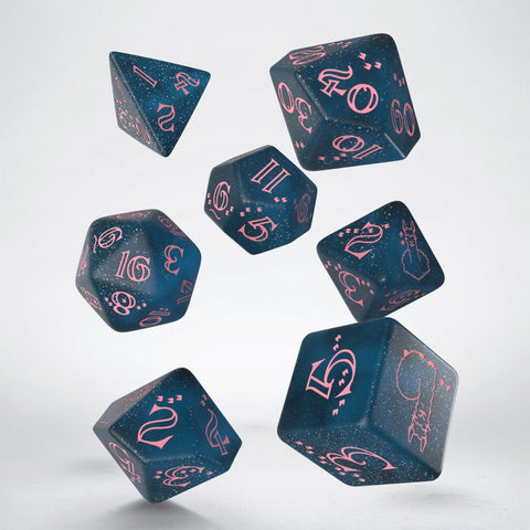 Sparkling Llama Dice Set Dark Blue And Pink Role Playing Games Q-Workshop NEW