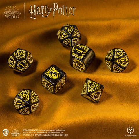 Harry Potter. Hufflepuff Modern Dice Set Black Role Games Q-Workshop NEW