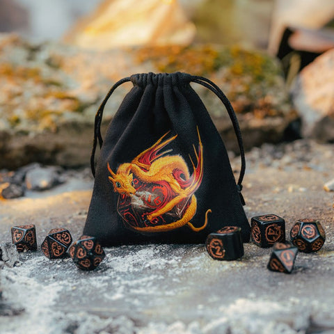 Dragon Black & Adorable Dice Bag Roleplaying Games Q-Workshop Rpg Bdra102