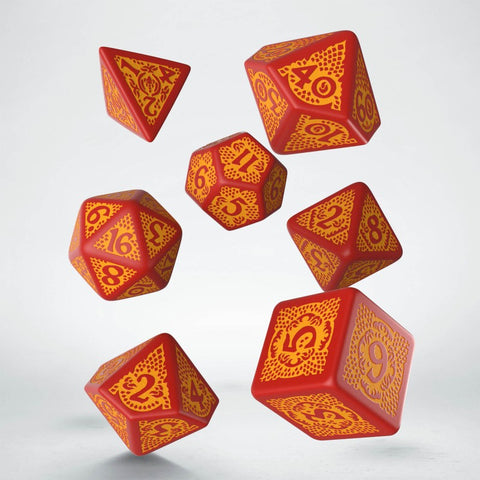 Dragons Slayer Red And Orange Dice Set Role Playing Games Q-Workshop Dnd NEW
