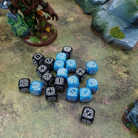 Fortress Compact D6 Dice Set Black & Blue Role Playing Games Q-workshop STCB02