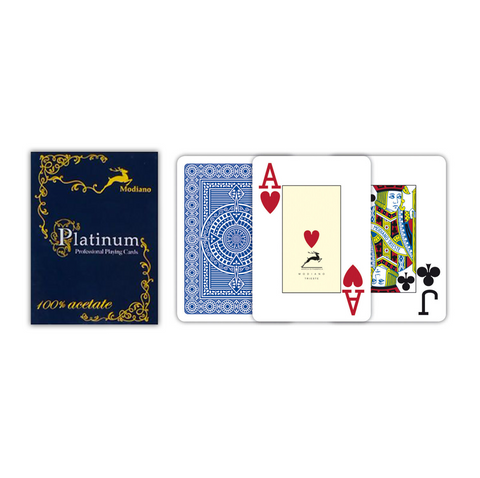 Ramino Acetato 2 Jumbo Index Blue Playing Cards Deck Plastic Modiano Italy NEW