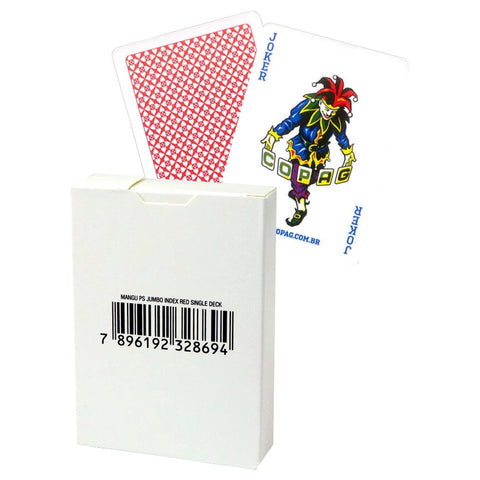 Copag 4 Corner Jumbo Index Red Back White Box Plastic Poker Playing Cards NEW