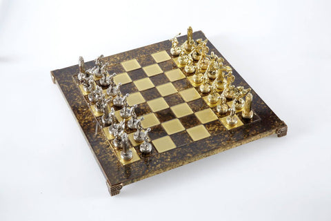 Discus Thrower Chess Set Gold & Silver Chessmen Board 36Cm Manopoulos S7Bro