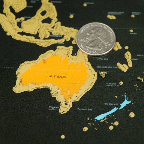 7 Wonders Scratch World Map Travel Tracker Journal Wall Poster Personalized NEW