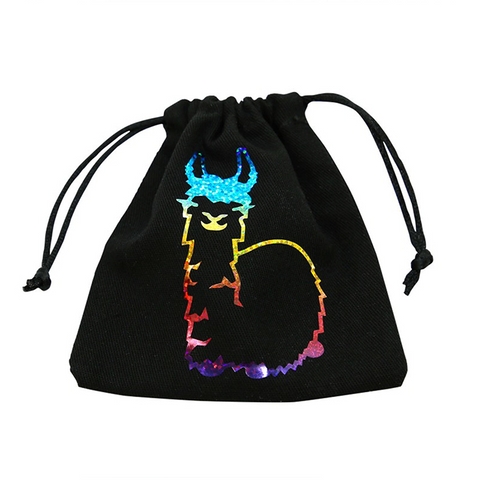 Fabulous Llama Dice Bag Black And Rainbow All Dice Tell A Story Q Workshop NEW
