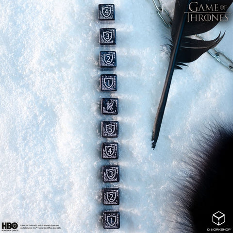 Game of Thrones Night's Watch Dice Set 10x D6 Black Q-Workshop Licensed