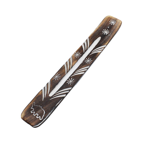 White Washed Incense Holder - Simple Ashcatcher Handmade Ancient Wisdom