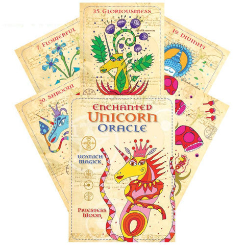 Enchanted Unicorn Oracle Cards Deck By Priestess Moon Rockpool Publishing Rp75