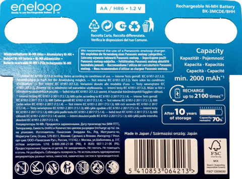 8 Aa Lr6 Panasonic Eco Friendly Eneloop Rechargeable Batteries 2000Mah 8Bl NEW