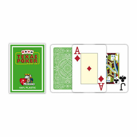 Texas Poker Hold Em Light Green Playing Cards Modiano Jumbo Index Poker Size NEW