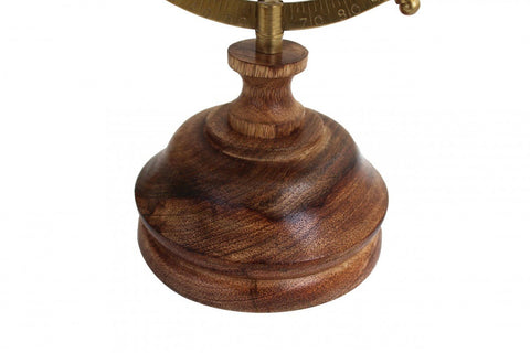 Italfama Desktop Globe, Brown Map, Wooden Base, 30cm, 15cm Dia, Made in Italy