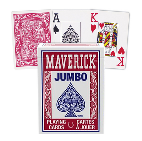 Maverick Red Playing Cards Jumbo Index Deck Poker Magic Tricks Quality NEW