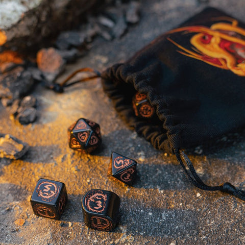 Dragon Black & Adorable Dice Bag Roleplaying Games Q-Workshop Rpg Bdra102