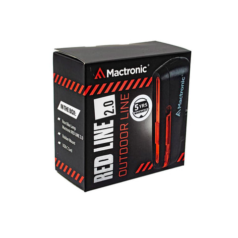 Mactronic Red Line 2.0 Outdoor Line Bicycle Rear Light Abr0051 Rechargeable