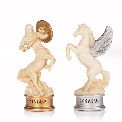 Italfama Greek Mythology Hand-Painted Chess Set with Leatherette Board 33cm