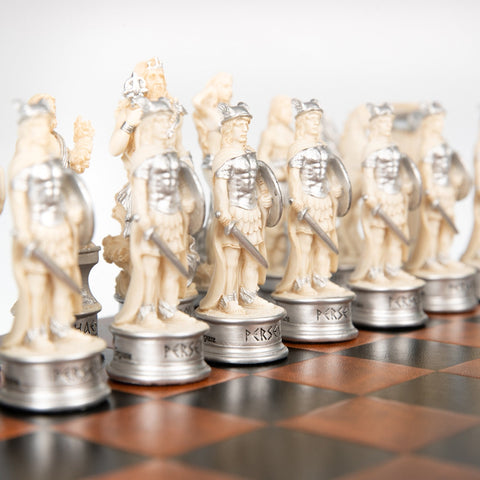Italfama Greek Mythology Hand-Painted Chess Set with Leatherette Board 33cm