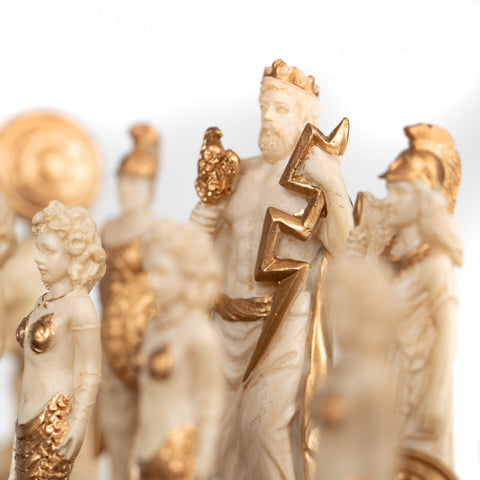 Italfama Greek Mythology Hand-Painted Chess Set with Leatherette Board 33cm