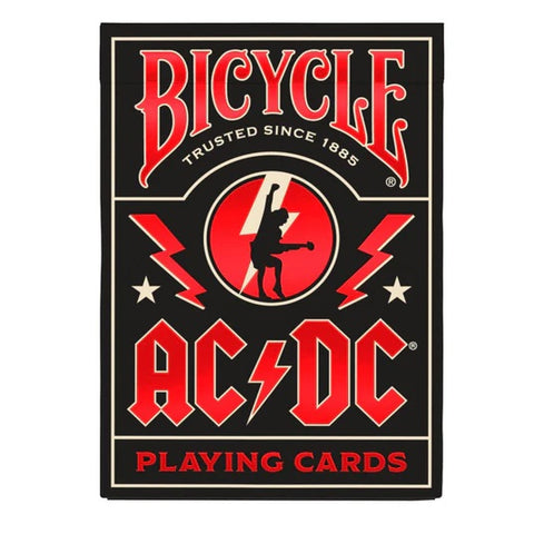 Bicycle AC/DC Playing Cards Poker Size – Official Deck, Black/Red, Made in USA
