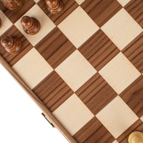 Walnut Chess set 35x35cm with Weighted Staunton Chessmen Manopoulos