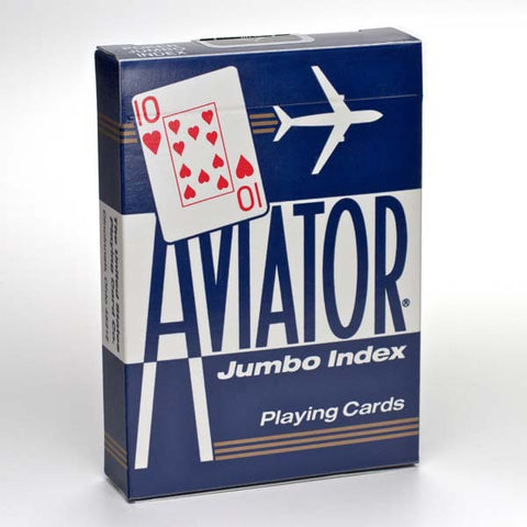 Aviator Jumbo Index Blue Deck Poker Playing Cards Magic Tricks USPCC USA