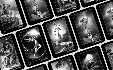 Nightfall Tarot Cards Deck Amory Abbot Schiffer Black Divination Esoteric Sp178