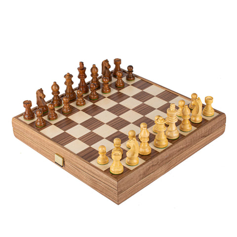 Walnut Chess set 35x35cm with Weighted Staunton Chessmen Manopoulos