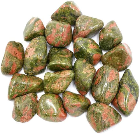 12 Medium African Tumble Stones - Unakite Gemstones Talisman Ancient Wisdom NEW