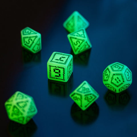 Digital Glowing Dice Set Glowing In The Dark Role Playing Games Q-Workshop NEW
