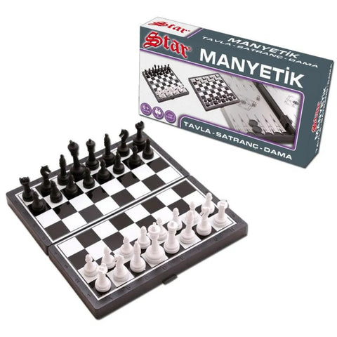 Star Magnetic Chess & Checkers & Backgammon Chessman & Board By Star 1050170