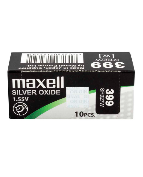 10 Maxell 399 Sr927W Batteries Silver 1.55V Watch Battery Cell 1Bl NEW
