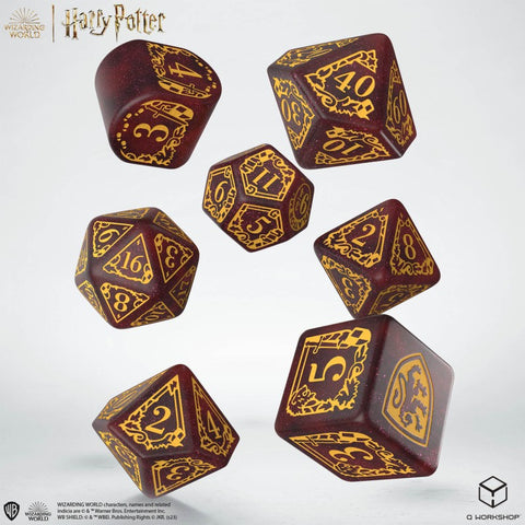 Harry Potter. Gryffindor Modern Dice Set Red Role Playing Games Q-Workshop NEW