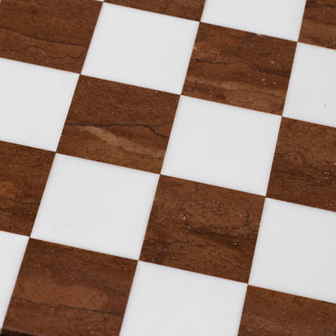 Italfama Italian Wooden Chess Table with Marble Top & Storage, 58x58cm