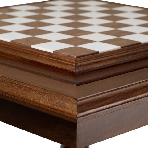 Italfama Italian Wooden Chess Table with Marble Top & Storage, 58x58cm