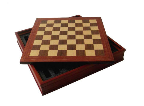 Ancient Egypt Chess Set Hand-Painted Resin, Wooden Board w/ Storage, Italfama