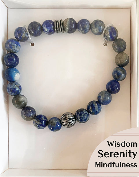 Crystal Bracelet Lapis Lazuli Lo Scarabeo Wisdom Mindfulness Serenity NEW