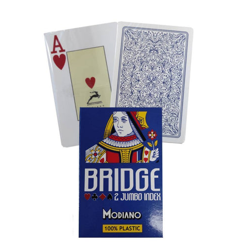 Modiano Bride 2 Jumbo Index Blue Bride Size Playing Cards Plastic Italy NEW