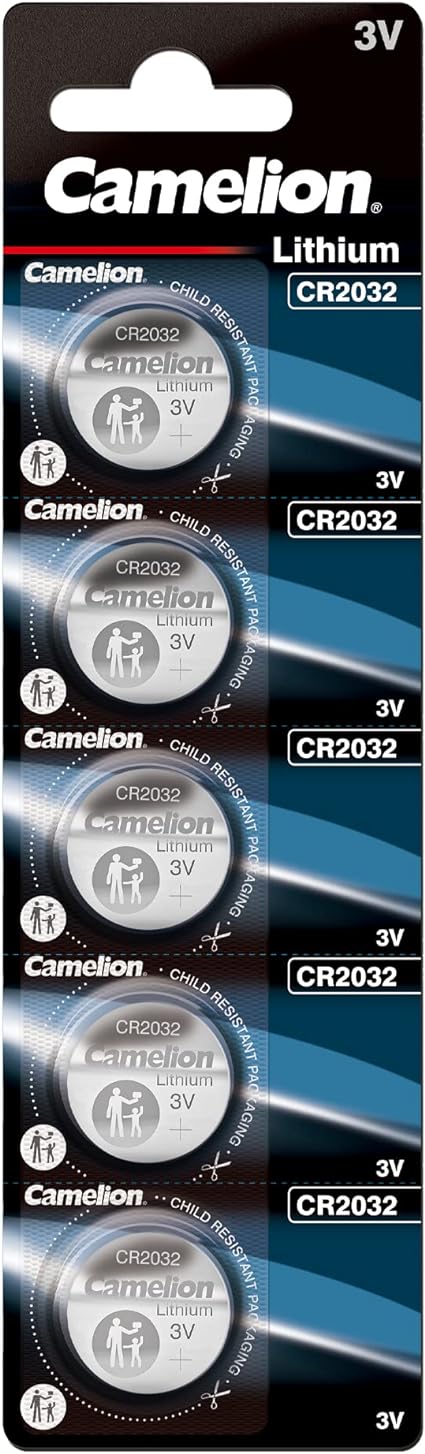 5 Camelion Cr2032 Batteries Lithium 3V Coin Cell Cr2032-Bp5 5Bl Exp 2033 NEW